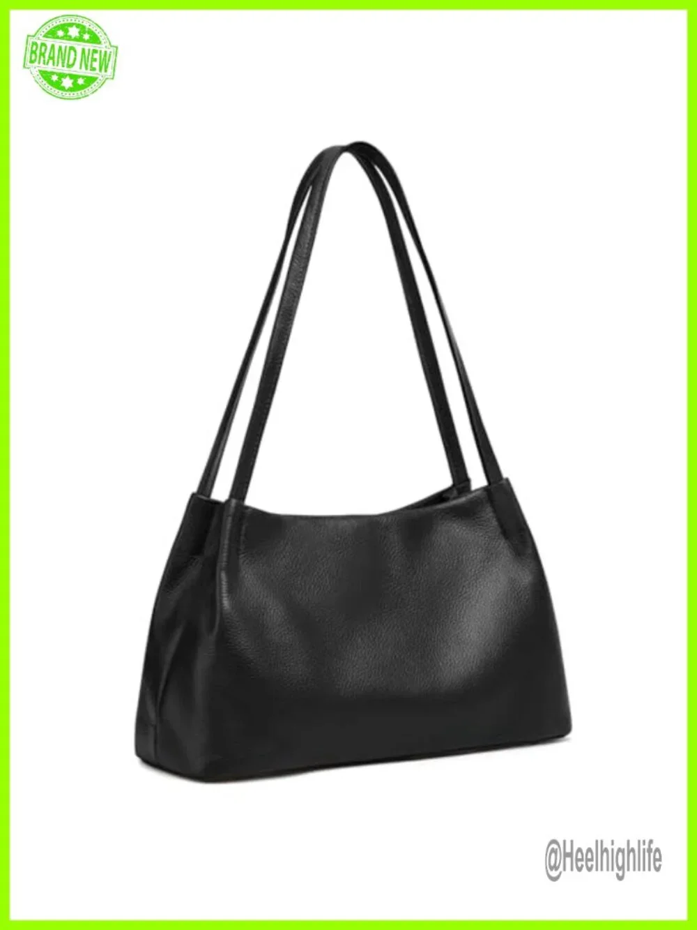 Top Grain Pebbled Cowhide Leather Hobo Bag with Gold Hardware, Fits 7.9